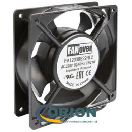 Вентилятор 120x120x38mm AC 220V 0.09/0.08A 21/19W(скольжения) FANOVER FA12038S22HL2 с гибким отводом 310мм 2 pi
