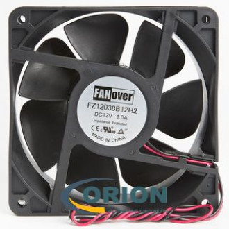 Вентилятор 120х120x38mm DC 12V 2.5A (качения) FANOVER FZ12038B12H2 с гибким отводом 250мм 2 pin