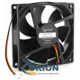 Вентилятор  92х92х25mm DC 12V 0.22A (гидродинамический) GEMBIRD D9225HM-3 с гибким отводом 400мм 3 pin