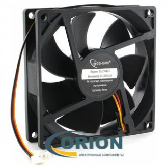 Вентилятор  92х92х25mm DC 12V 0.22A (гидродинамический) GEMBIRD D9225HM-3 с гибким отводом 400мм 3 pin