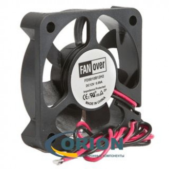 Вентилятор  50х50х10mm DC 12V 0.07A (качения) FANOVER FD5010B12H2 с гибким отводом 300мм 2 pin