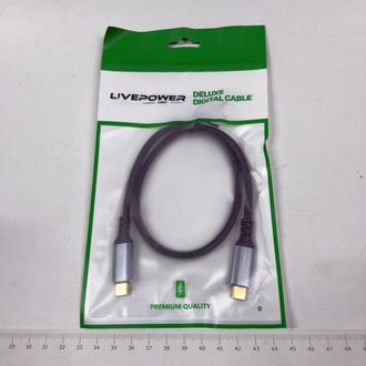 Шнур USB Type-C штекер - USB Type-C штекер 0.5м LIVE-POWER H288 100W 4K 10Gbps