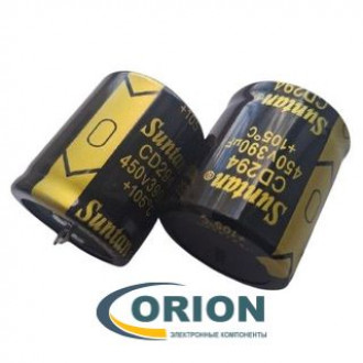 Конденсатор    390uf 450V SUNTAN (+105С) CD294 35x41.5 жесткие выводы