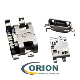 USB micro Розетка на плату 5pin 0.8 DIP FLAT With hole