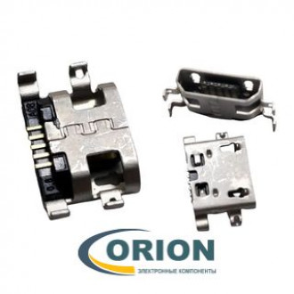 USB micro Розетка на плату 5pin 0.8 DIP FLAT With hole