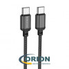 Шнур USB Type-C штекер - USB Type-C штекер 1.0м 3A 60W BOROFONE BX87 тканевый чёрный