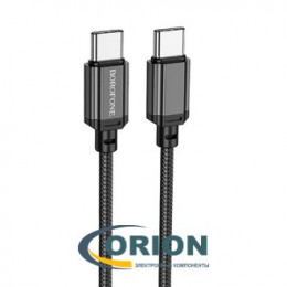 Шнур USB Type-C штекер - USB Type-C штекер 1.0м 3A 60W BOROFONE BX87 тканевый чёрный