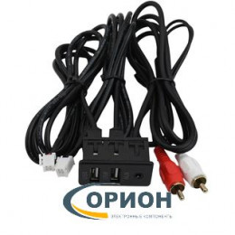 Шнур Шнур для Android магнитолы сдвоенный 4+6 pin гнездо пластик + 2 x RCA - 2 x USBA + AUX гнездо 1.5м