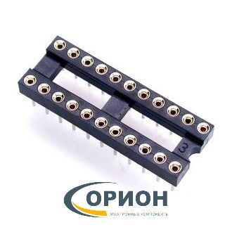 Панель для микросхемы SCSM-22 DIP шаг 2.54мм цанговая узкая 22 контактов