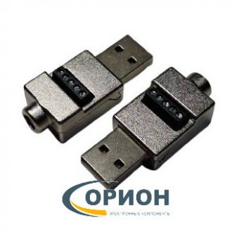 USBA Штекер на кабель 4pin, с клеммной колодкой (металл)