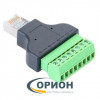 PiN штекер TP8P8C cat.5E RJ-45, с клеммной колодкой (пластик)
