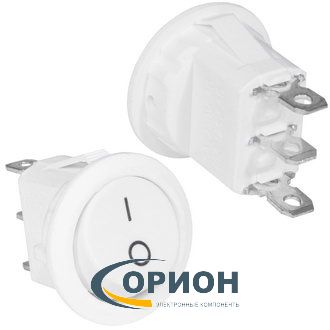 Переключатель, выключатель KCD5-101-6-C3-W/3P ON-OFF 250V 3A 3 pin (белый/белый)