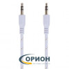 Шнур 3.5мм штекер - 3.5мм штекер 1м стерео (AUX) Rexant в тканевой оплетке белый