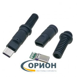 USBA 3.1 С Штекер на кабель с корпусом 4pin (черный)