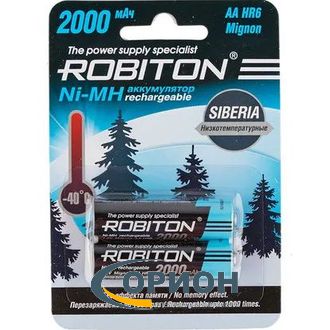 Аккумулятор R6/AA 1.2V 2000mАh NiMh ROBITON SIBERIA [2 штуки] низкотемпературные до -40