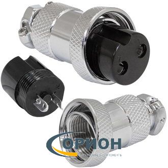 Гнездо GX20M-2J 2P металл на кабель