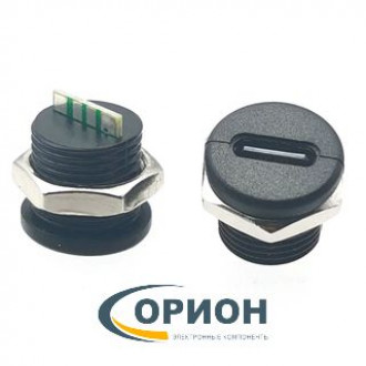 USB Type-C Розетка на панель PCB 6 контактов с гайкой