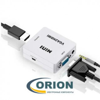 Переходник Видеоконвертер вход VGA + Audio L/R - выход HDMI