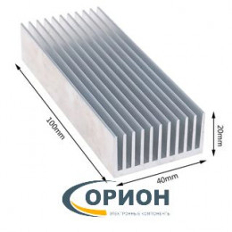 Радиатор 100x40x20мм ребристый алюминиевый