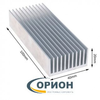 Радиатор 100x40x20мм ребристый алюминиевый
