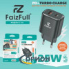 Сетевой адаптер 5V 3000mA c USB QC3.0 + Type-C 25W с дисплеем FaizFull FC82