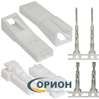 Комплект разъемов 2 pin + Terminal 2YMF 28AWG…22AWG, шаг 2.54мм