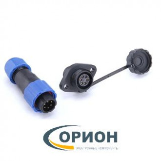 SP13-6L IP68 без проводов 6 pin вилка на кабель, розетка на корпус с ушами