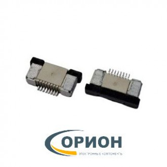 FFC/FPC ZIF-08 Гнездо 8 контакта угловое 0.5мм, крышка выдвигается, нижний контакт, SMD/SMT