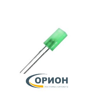 Светодиод 2х5х7мм зелёный матовый прямоугольный FYL-25AGD1A FORYARD