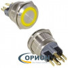 Кнопка GQ22-11E/Y/N  12V желтая подсветка ON-(OFF)+OFF-(ON) 220V 5A IP65 (плоская/клеммы)