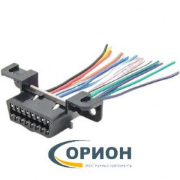 OBD-II Гнездо 16 контактов на панель с проводами