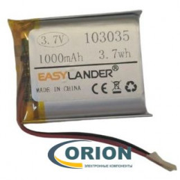 Аккумулятор LP103035 3.7V 1000mAh схема защиты гибкие выводы
