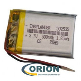 Аккумулятор LP502535 3.7V 500mAh схема защиты гибкие выводы