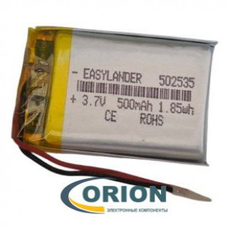 Аккумулятор LP502535 3.7V 500mAh схема защиты гибкие выводы