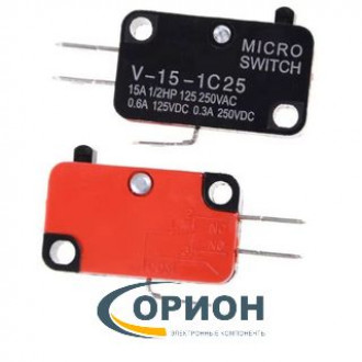 Микропереключатель 1185RE8 V-15-1C25 ON-(ON) 250V 15A кнопочный