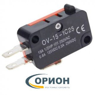 Микропереключатель 1185RE8 OV-15-1C25 ON-(ON) 250V 15A кнопочный