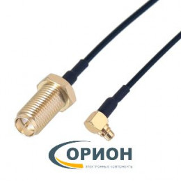 Высокочастотная кабельная сборка RP-SMA штекер - MMCX штекер (угловой) кабель RF1.37 5 см
