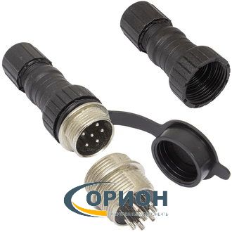 Штекер GX16-P-6 6P пластик на кабель