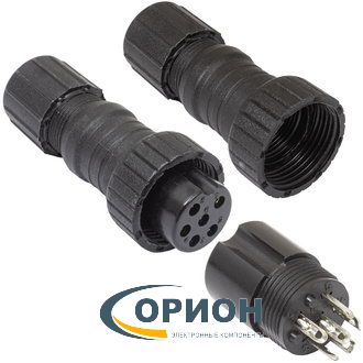 Гнездо GX16-P-6A 6P пластик на кабель