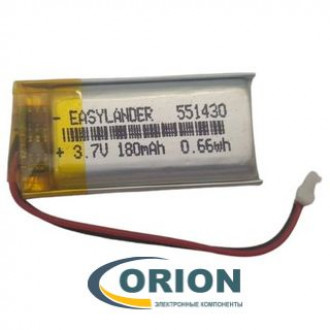 Аккумулятор LP551430 3.7V 180mAh схема защиты гибкие выводы 2pin