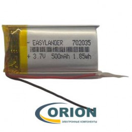 Аккумулятор LP702035 3.7V 500mAh схема защиты гибкие выводы