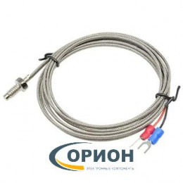 Датчик K WRN-02 резьба  М6*1.25 0-800°C 2 pin длина выводов 1 метр