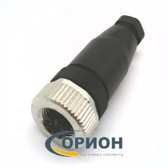 Гнездо M12 4P PG7 IP67 прямое на кабель AB