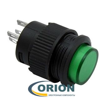 Кнопка R16-503BD-G OFF-(ON) 250V 1.5A зеленая