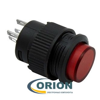 Кнопка R16-503BD-R OFF-(ON) 250V 3A красная