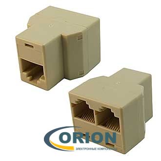Переходник Разветвитель витой пары RJ-45 (8P8C) GCT11-2-8P8C, 2 гнезда