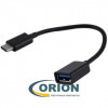 Переходник USB Type-C штекер - USB A гнездо с кабелем 0.2м (v2.0) черный