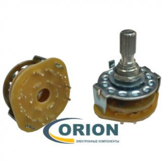 Переключатель галетный 2P5T на плату RS003-2-5-P-20-KQ (SR25P-1-2-5)