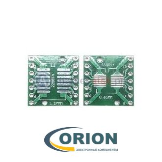 Переходник SOP14/SOIC14 1.27mm / SSOP14 0.65mm (№ 220)