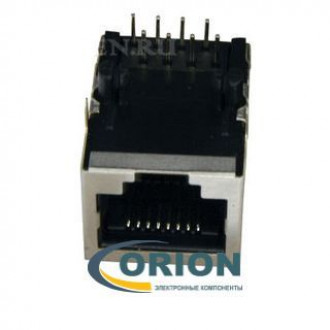 Розетка TJ2-8P8C на плату тип 2 RJ-45 с экраном